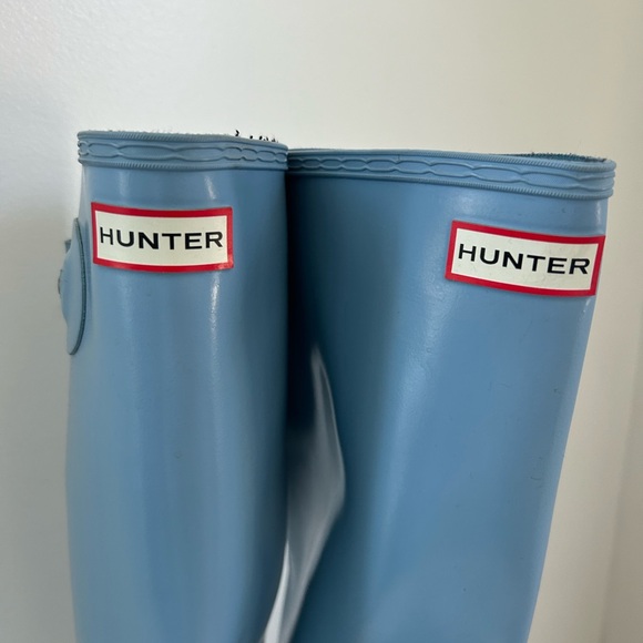 Hunter Tall Rain Boots Baby Blue Size 10 - Picture 2 of 16